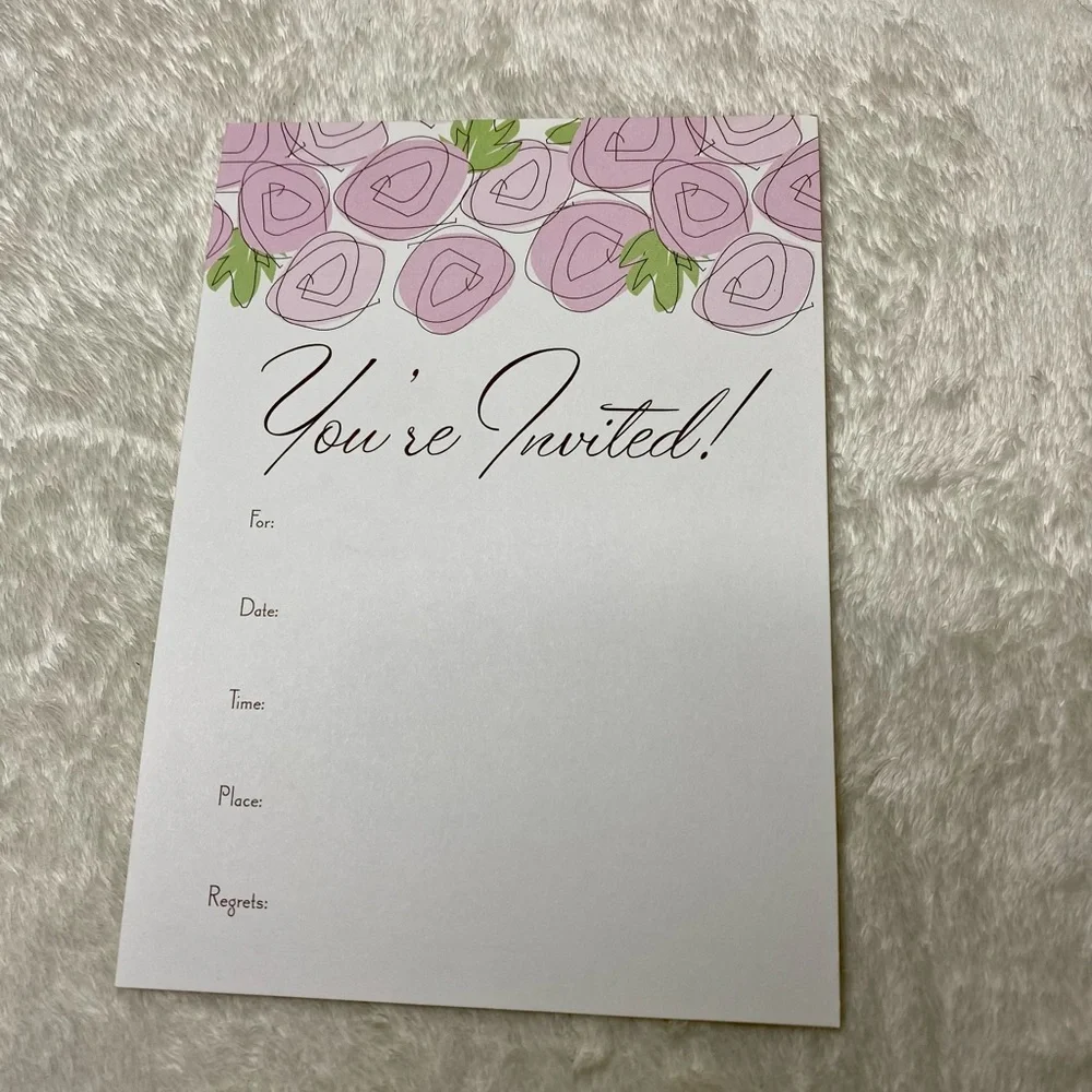 Party Invitations | You’re Invited Cards roses 28 count Birthday Wedding Shower